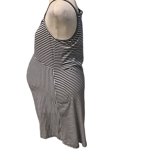 angel maternity Spaghetti Strap Striped Navy Blue and White Women's Dress - Picture 5 of 6